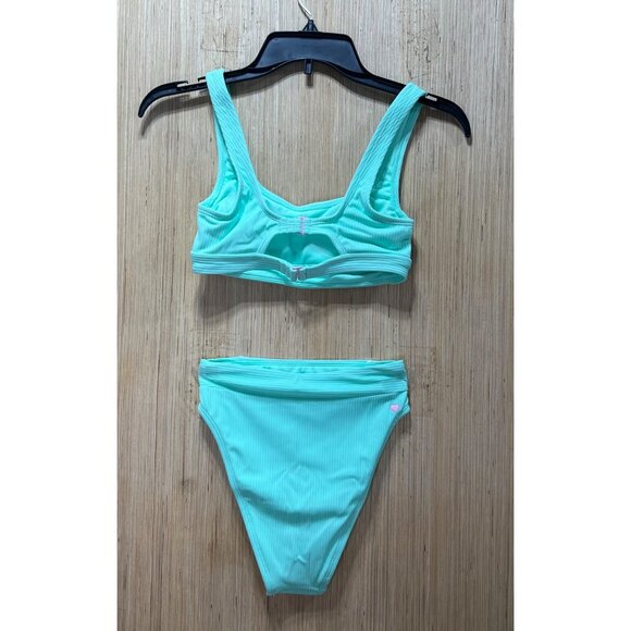 Stoney Clover Ln - Women's High-Waisted Two Piece Bikini In Light - Green - XXS - Picture 5 of 16